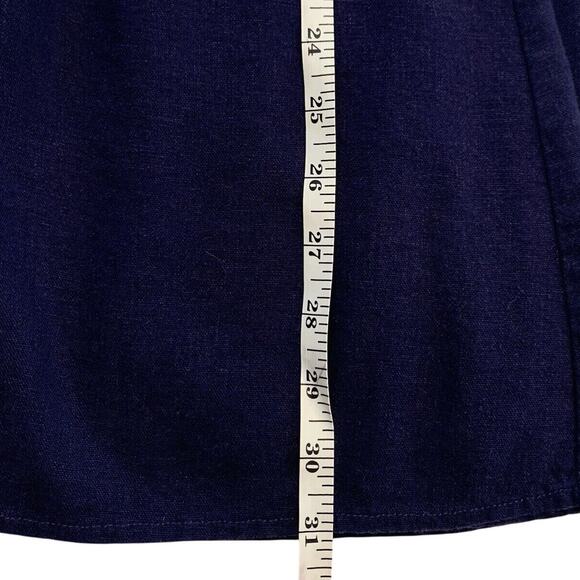 Altar'd State Romper Size Large Cobalt Linen Blend Short Sleeve Boho Festival - Picture 7 of 7